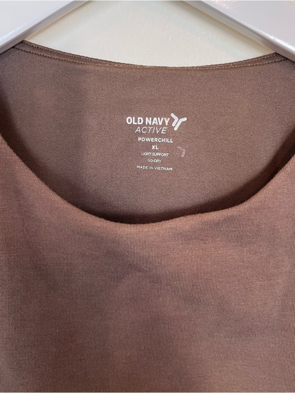 Old Navy Active Powerchill Cropped Tank Brown Womens Xl Go Dry - Picture 3 of 6